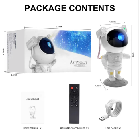 3D Celestial Voyager Astronaut Dreamscape Ambient Galaxy Astral Rotatable Projector