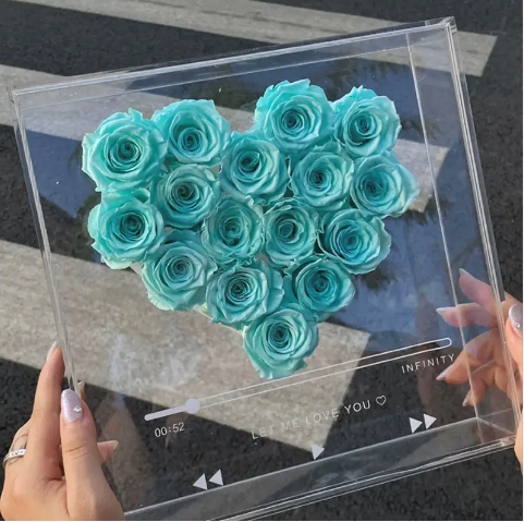 Clear Acrylic Infinity Love Album Flower Crystal Anniversary Wedding Birthday Valentines Day Gift Box