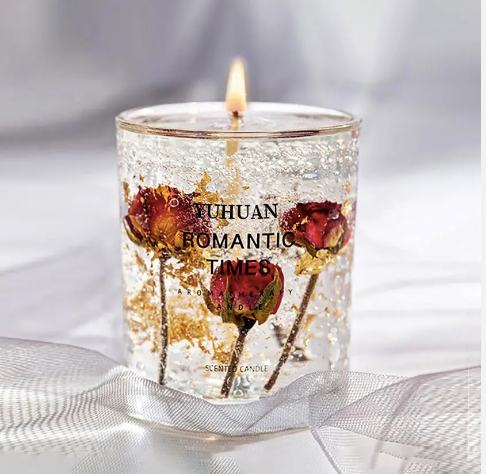 Valentines Day / Birthday / Wedding GIft Fragrance Scented Dried Flower Essential Oil Wax Candles