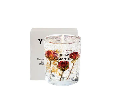 Valentines Day / Birthday / Wedding GIft Fragrance Scented Dried Flower Essential Oil Wax Candles