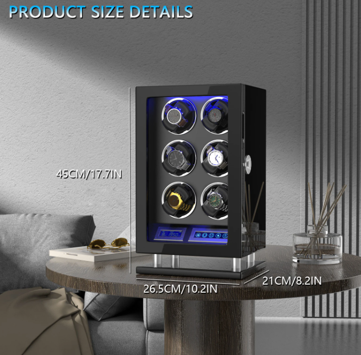 Luxury Fingerprint Smart Remote Control Lock Touch Screen intelligent Automatic Safe Watchwinder 2 3 4 6 8 slots