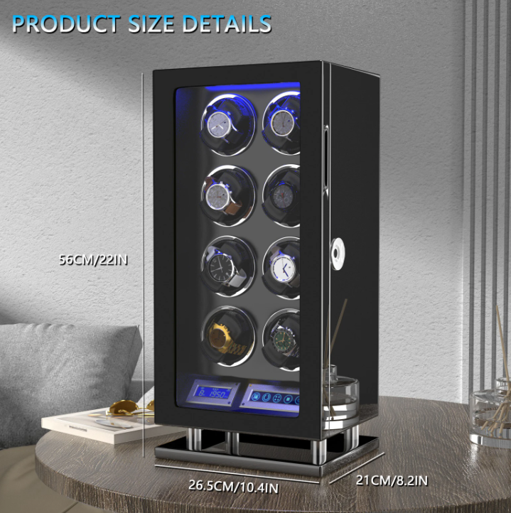 Luxury Fingerprint Smart Remote Control Lock Touch Screen intelligent Automatic Safe Watchwinder 2 3 4 6 8 slots